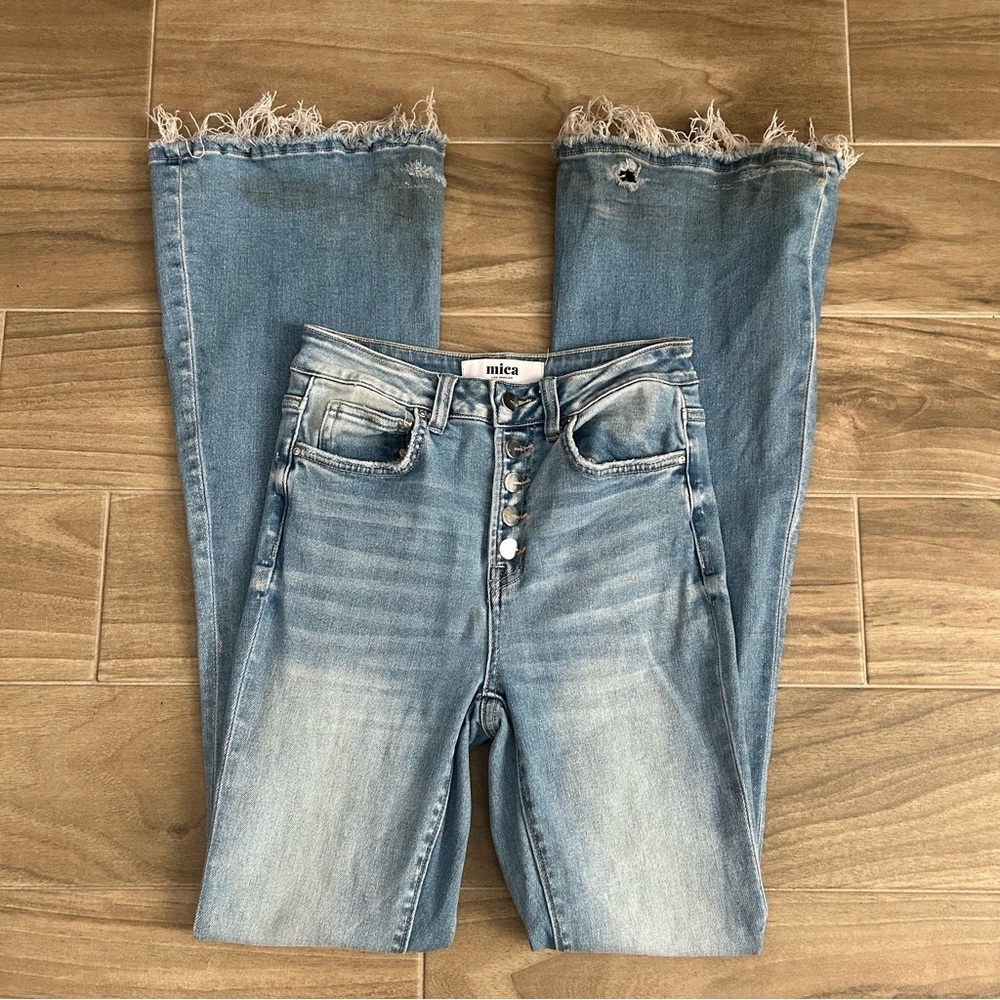 Mica Los Angeles Women's Blue Flare Jeans - Picture 4 of 6